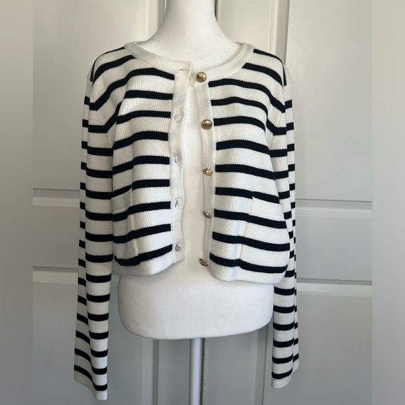 Jessica Simpson Nautical Striped Cardigan Sz L NWT - Picture 5 of 9